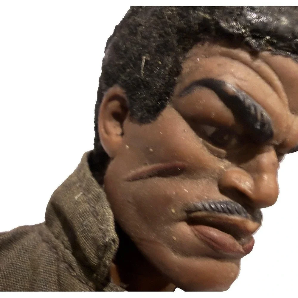 Vtg Hasbro 1994 G.I. Joe Stalker 30th Anniversary Black Soldier Figure Wood Base